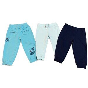 Lot of 3 Girl's Blue Sweatpants Size 18 Months